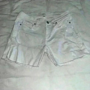 Ann Taylor LOFT Shorts Womens Size 4 White Denim Jeans Cutoff Roll 5 Pocket